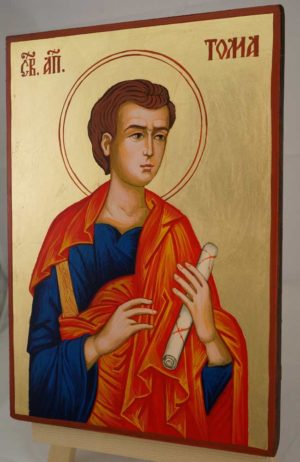 Saint Thomas the Apostle Hand Painted Byzantine Orthodox Icon on Wood