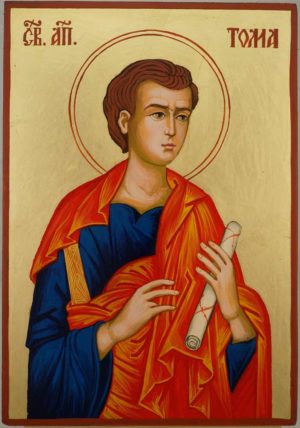 Saint Thomas the Apostle Hand Painted Byzantine Orthodox Icon on Wood