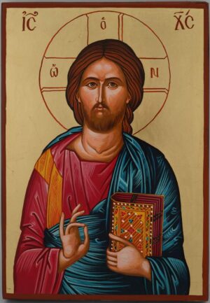 jesus christ pantocrator icon hand painted orthodox