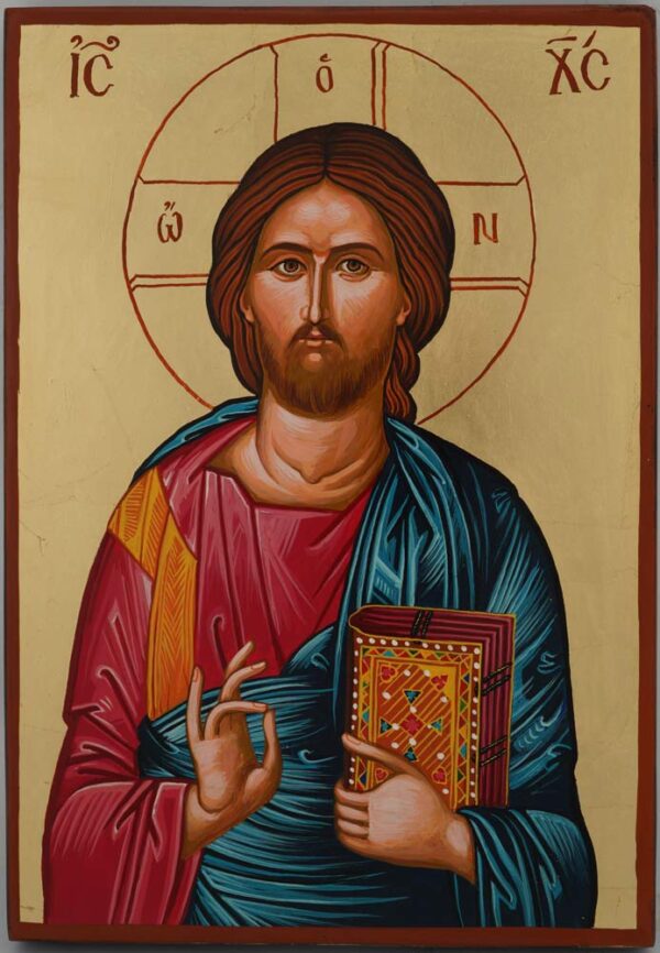 jesus christ pantocrator icon hand painted orthodox