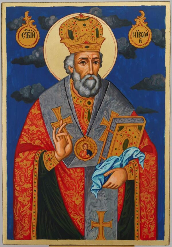 saint nicholas the wonderworker icon hand painted orthodox