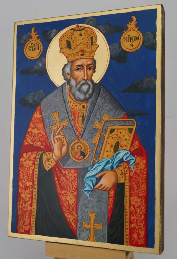 saint nicholas the wonderworker icon hand painted orthodox