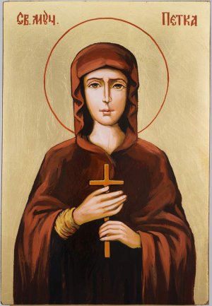 saint parascheva petka icon hand painted byzantine orthodox