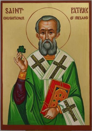 saint patrick icon hand painted orthodox