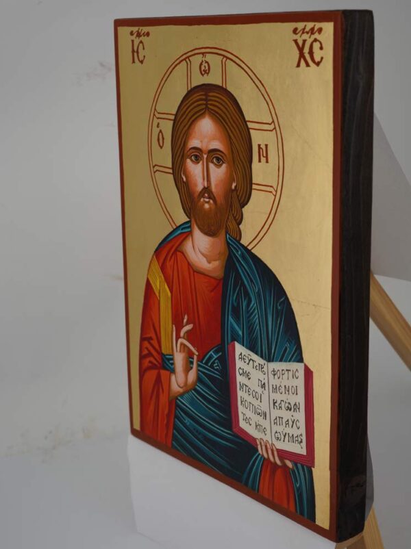 jesus christ open book icon hand painted orthodox