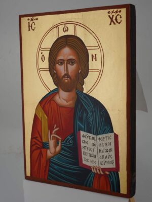 jesus christ open book icon hand painted orthodox