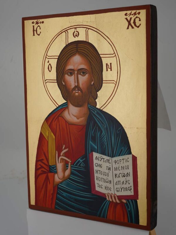 jesus christ open book icon hand painted orthodox