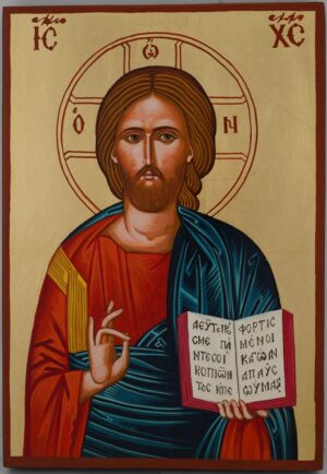 jesus christ open book icon hand painted orthodox