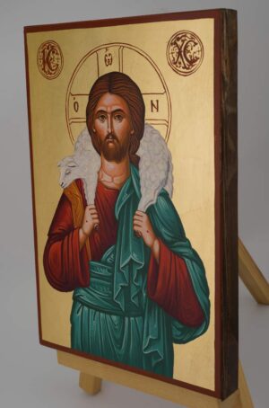 jesus the good shepherd icon hand painted byzantine