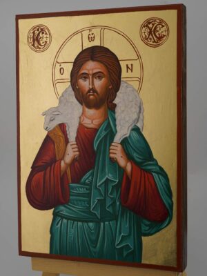 jesus the good shepherd icon hand painted byzantine