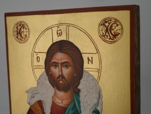 jesus the good shepherd icon hand painted byzantine