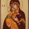 theotokos of vladimir icon hand painted orthodox
