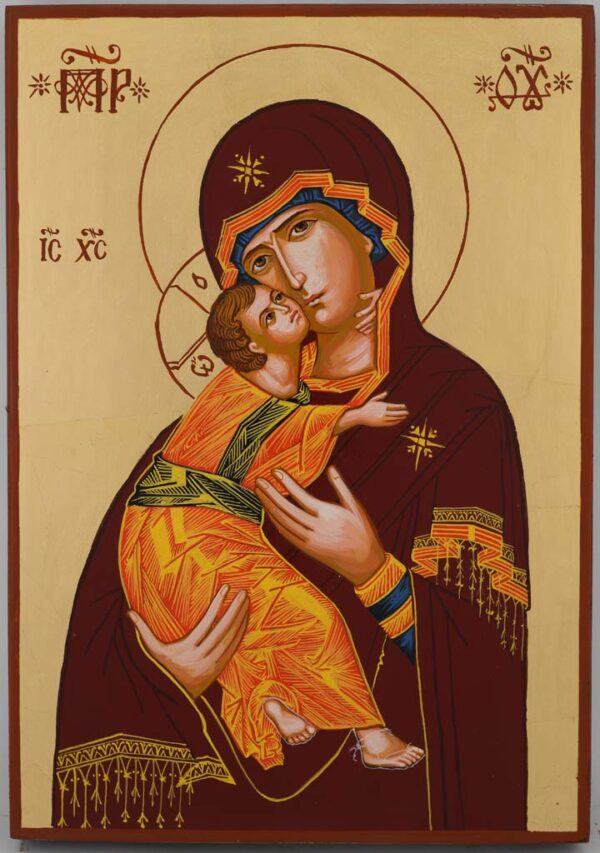 theotokos of vladimir icon hand painted orthodox