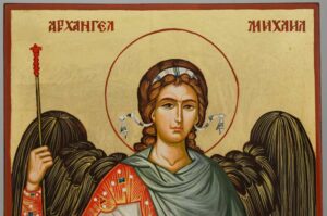 St Archangel Michael Icon Hand Painted Byzantine Orthodox Large