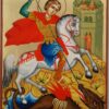St George Slaying the Dragon Icon Hand Painted Byzantine Orthodox