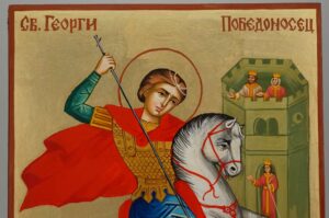 St George Slaying the Dragon Icon Hand Painted Byzantine Orthodox