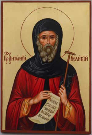 st anthony the great large icon hand painted orthodox