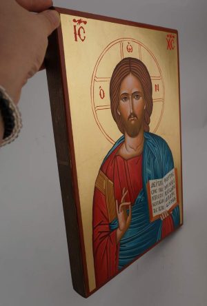 jesus christ open book icon hand painted orthodox