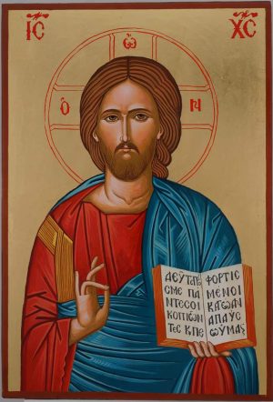jesus christ open book icon hand painted orthodox