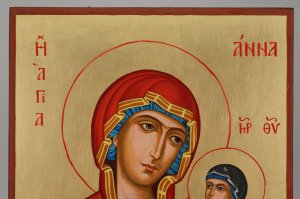 saint anne and mary icon hand painted orthodox