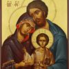 The Holy Family Hand Painted Byzantine Orthodox Icon on Wood