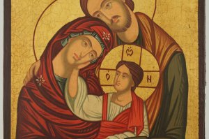 holy family icon hand painted byzantine orthodox