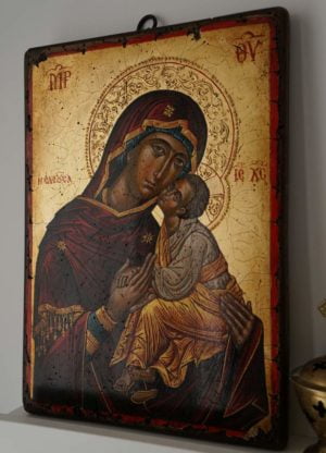 Theotokos Eleusa Mount Athos Hand-Painted Icon