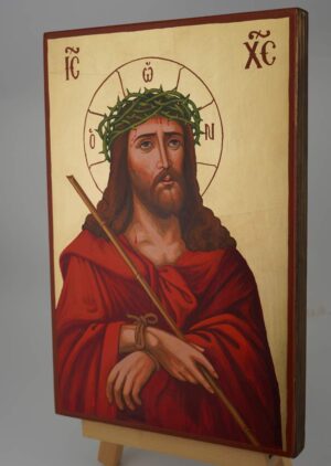 jesus crown of thorns icon large hand painted orthodox