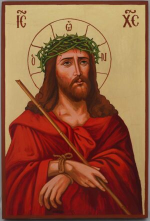 jesus crown of thorns icon large hand painted orthodox