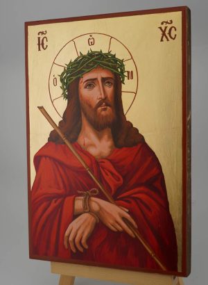 jesus crown of thorns icon large hand painted orthodox