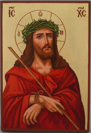 jesus crown of thorns icon large hand painted orthodox