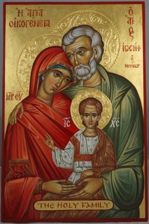 The Holy Family Hand-Painted Cretan Icon