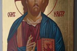 Jesus Christ Pantocrator Hand Painted Orthodox Icon on Wood