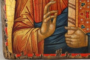 Jesus Christ Pantocrator Hand-Painted Icon Detail