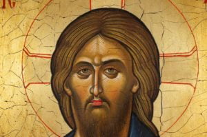 Jesus Christ Pantocrator Hand-Painted Icon Detail