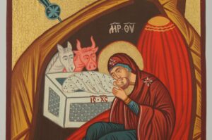 Nativity of Christ Icon Hand Painted Byzantine