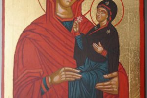 Saint Anna and Mary Hand Painted Orthodox Icon on Wood