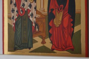 Saints Cyprian and Justina Hand Painted Byzantine Orthodox Icon on Wood