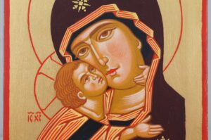 Theotokos Eleousa Hand Painted Orthodox Icon on Wood