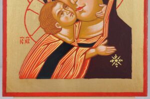 Theotokos Eleousa Hand Painted Orthodox Icon on Wood