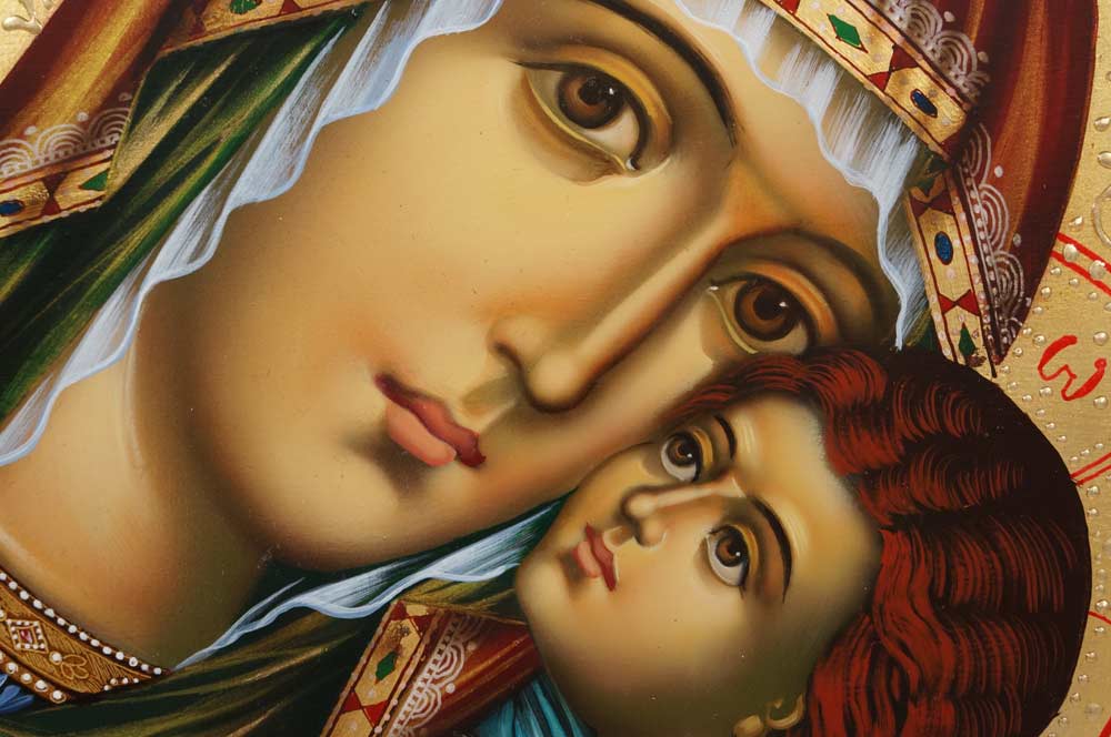 The Virgin Glykofilousa Hand-Painted Orthodox Icon