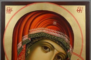 Virgin Mary Sweet Kiss Hand-Painted Byzantine Icon