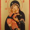 Vladimirskaya Mother of God Hand Painted Orthodox Icon on Wood