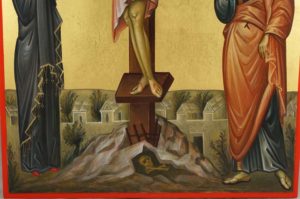 Crucifixion of Jesus Hand-Painted Byzantine Icon