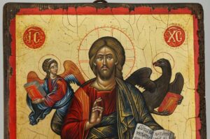 Jesus Christ in Glory Cretan Icon Hand Painted Byzantine Orthodox