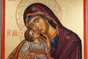 Theotokos Glykophilousa Cretan Hand-Painted Byzantine Icon