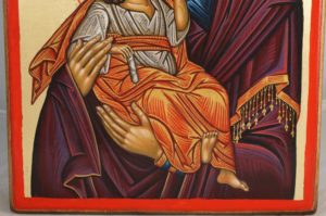 Theotokos Glykophilousa Cretan Hand-Painted Byzantine Icon