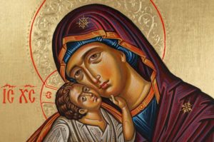 Theotokos Glykophilousa Cretan Hand-Painted Byzantine Icon