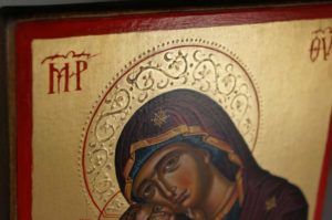 Theotokos Glykophilousa Cretan Hand-Painted Byzantine Icon