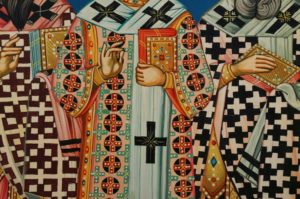 St Basil St John St Gregory Three Holy Hierarchs Hand-Painted Icon